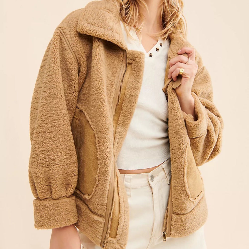 LaBiz Anthropologie Sherpa Moto Jacket